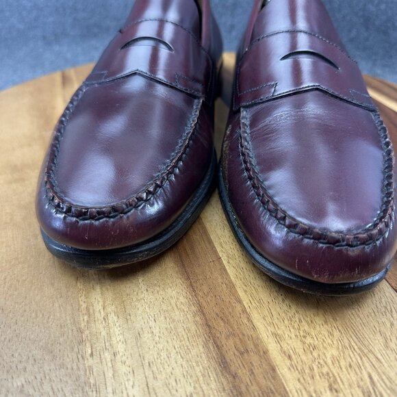 GH Bass Men's Burgundy Size 12 D Weejuns Leather Penny Loafers - Picture 5 of 14